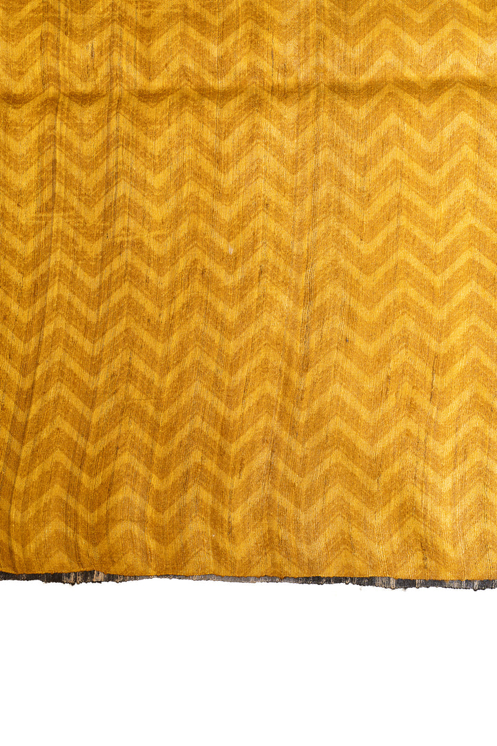 Beige Madhubani handprinted pure Tussar saree