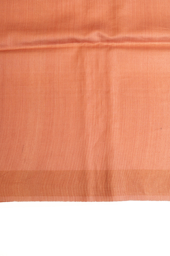 Beige farm printed pure Tussar silk saree