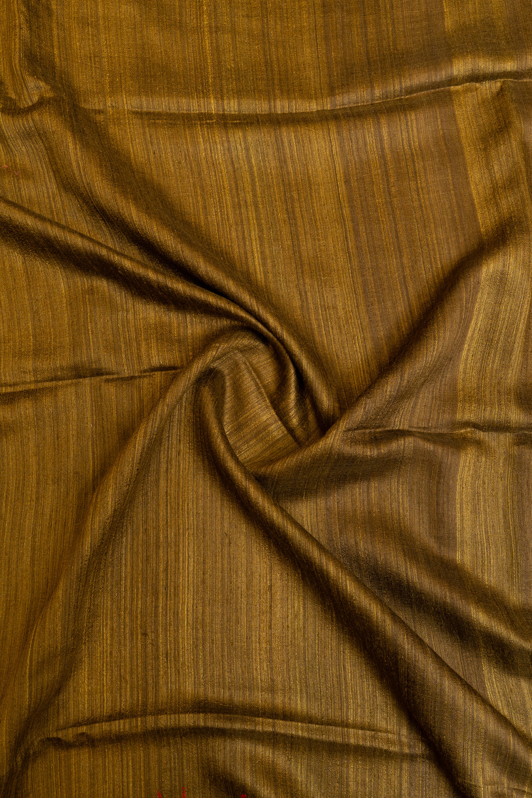 Olive green  pure matka Tussar silk saree