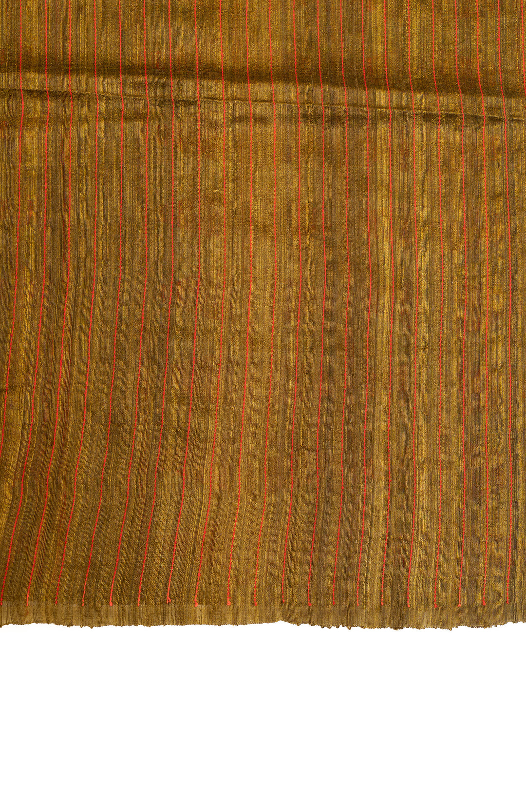Olive green  pure matka Tussar silk saree