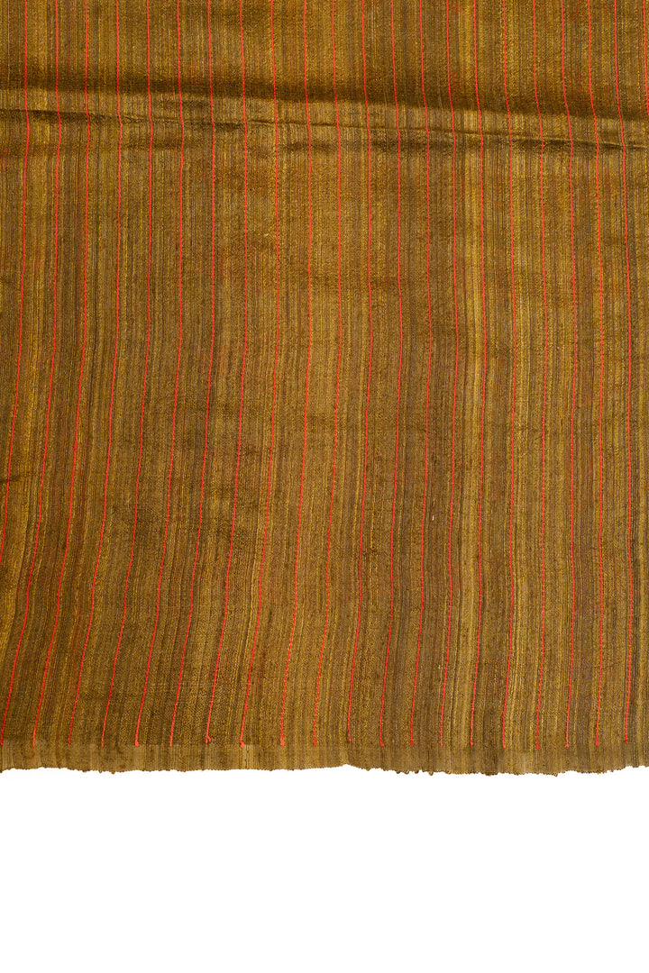 Olive green  pure matka Tussar silk saree
