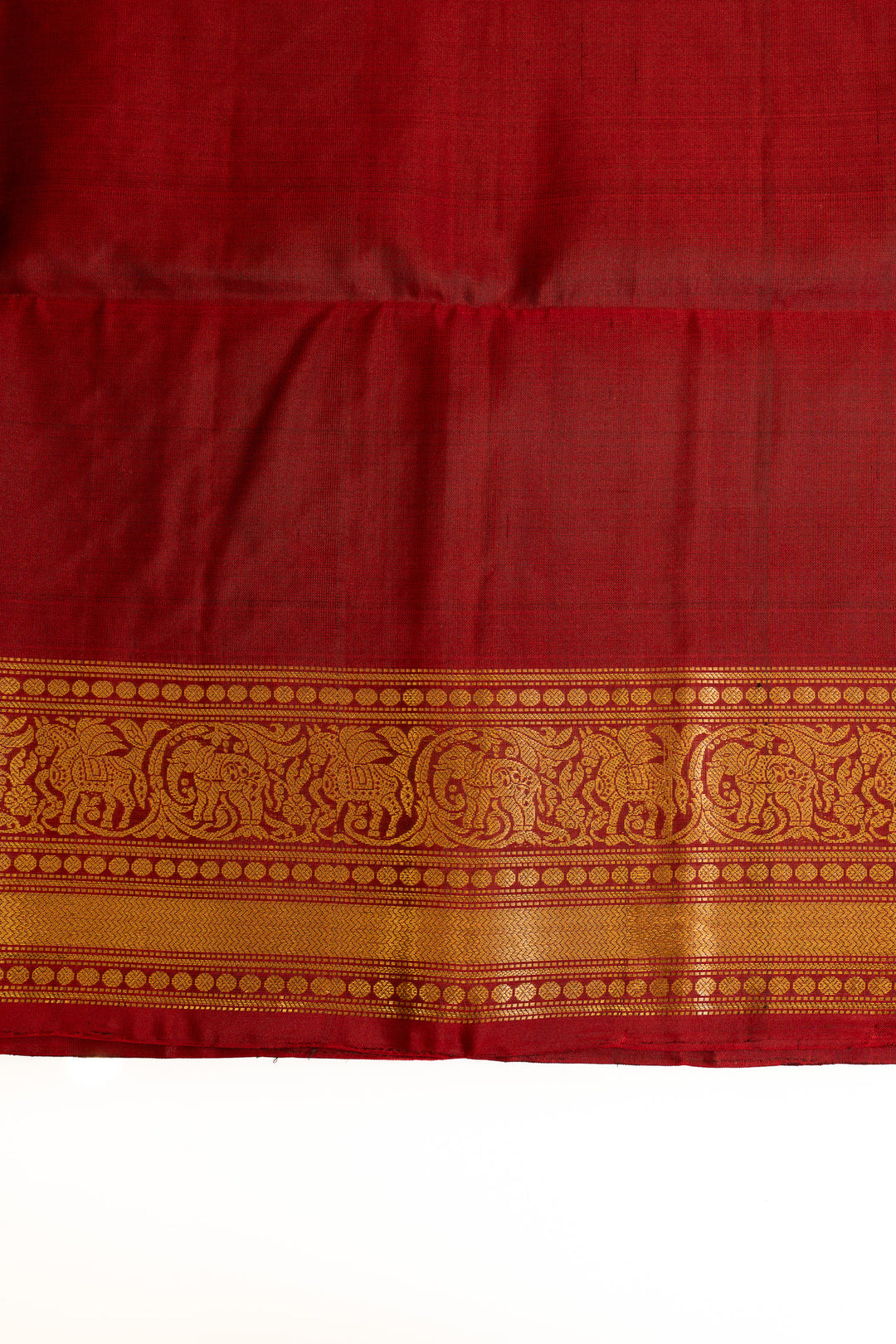Maroon and gold traditional pure soft silk saree