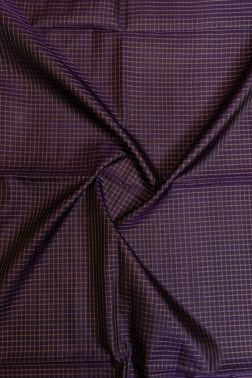 Purple and magenta zari checks pure soft silk saree