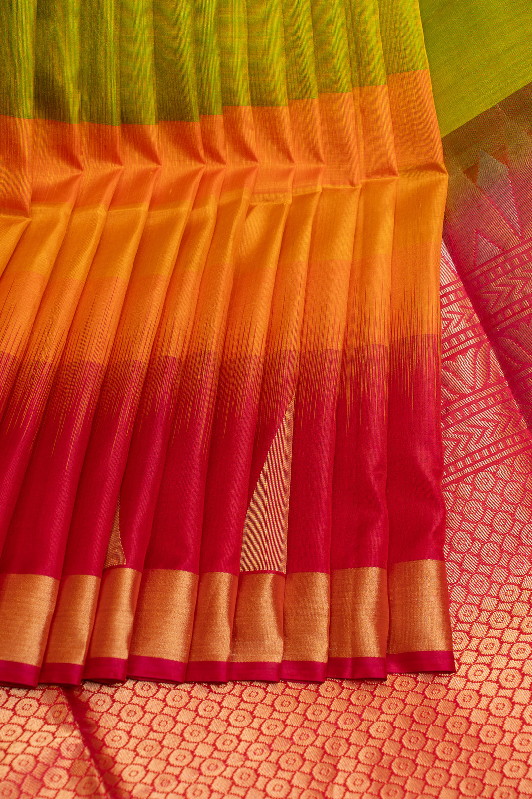 Green Muppagam pure soft silk saree