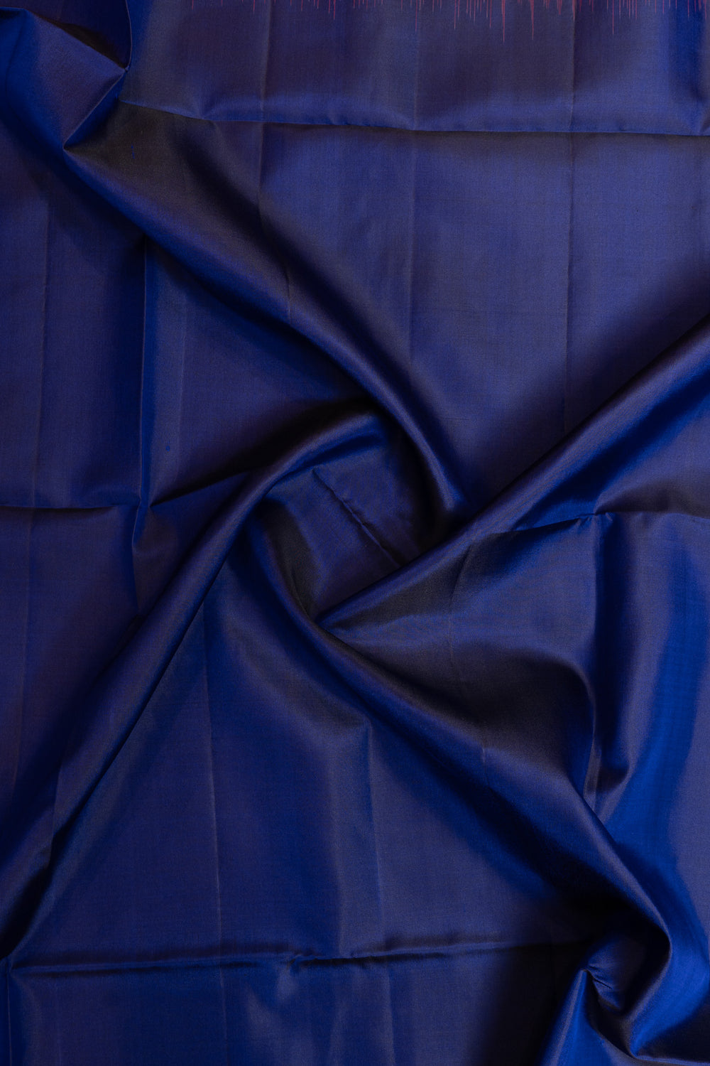 Indigo blue and pink turning border pure soft silk saree