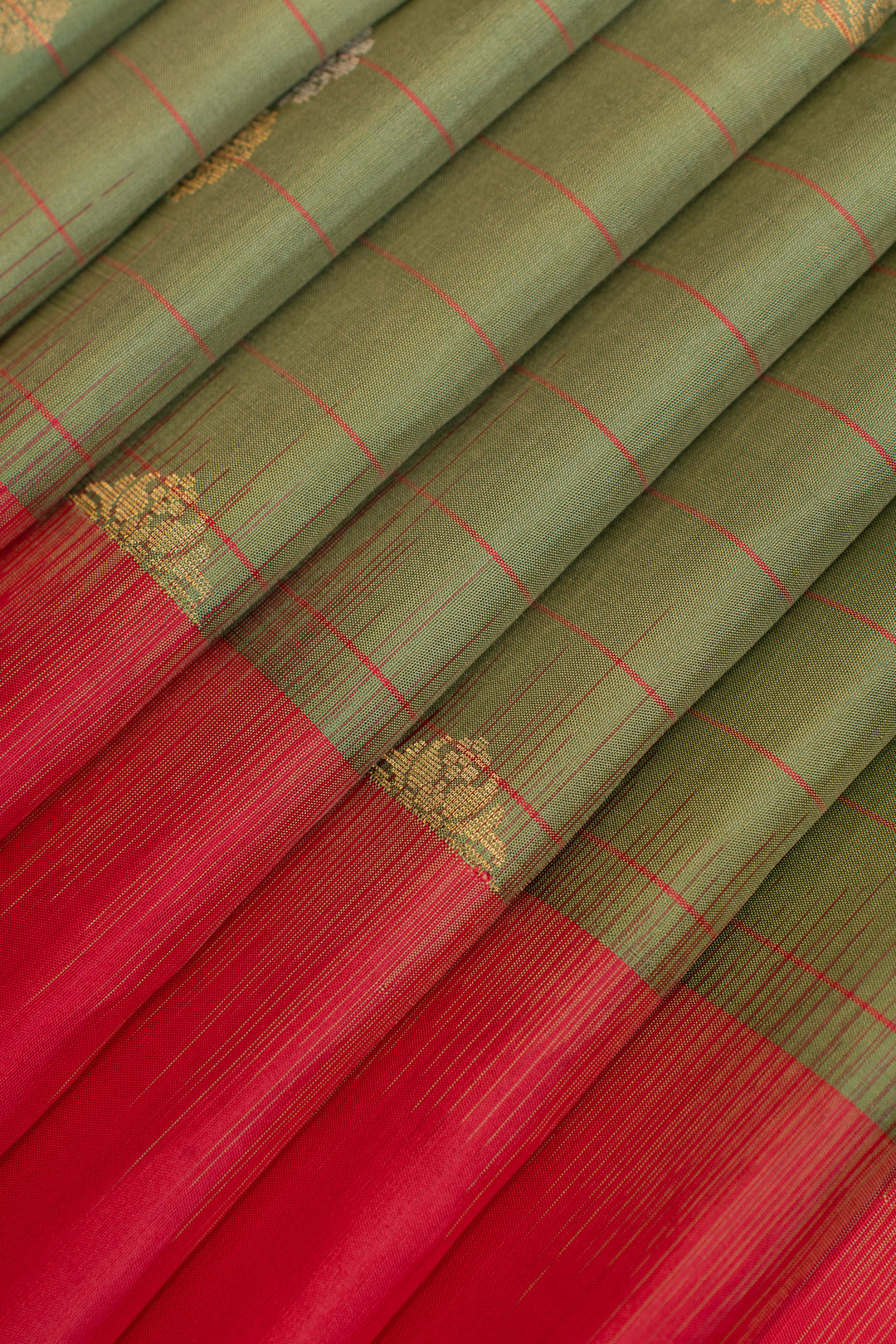 Elaichi green stripes pure soft silk saree