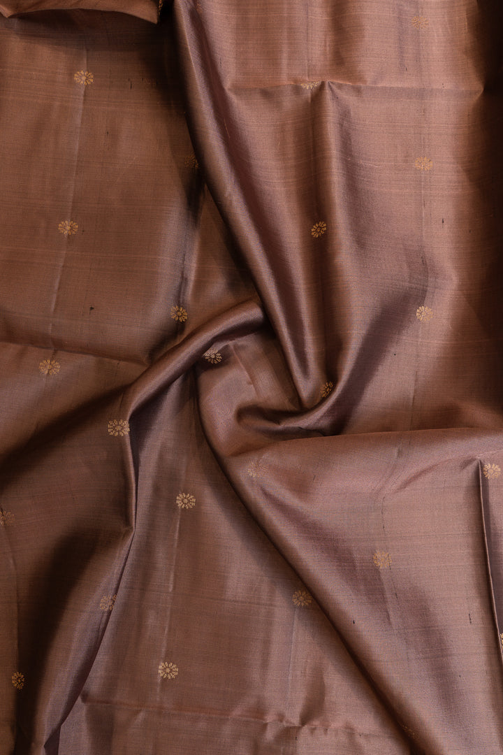 Mauve and black pure soft silk saree