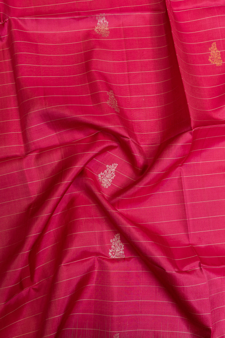 Magenta stripes pure soft silk saree