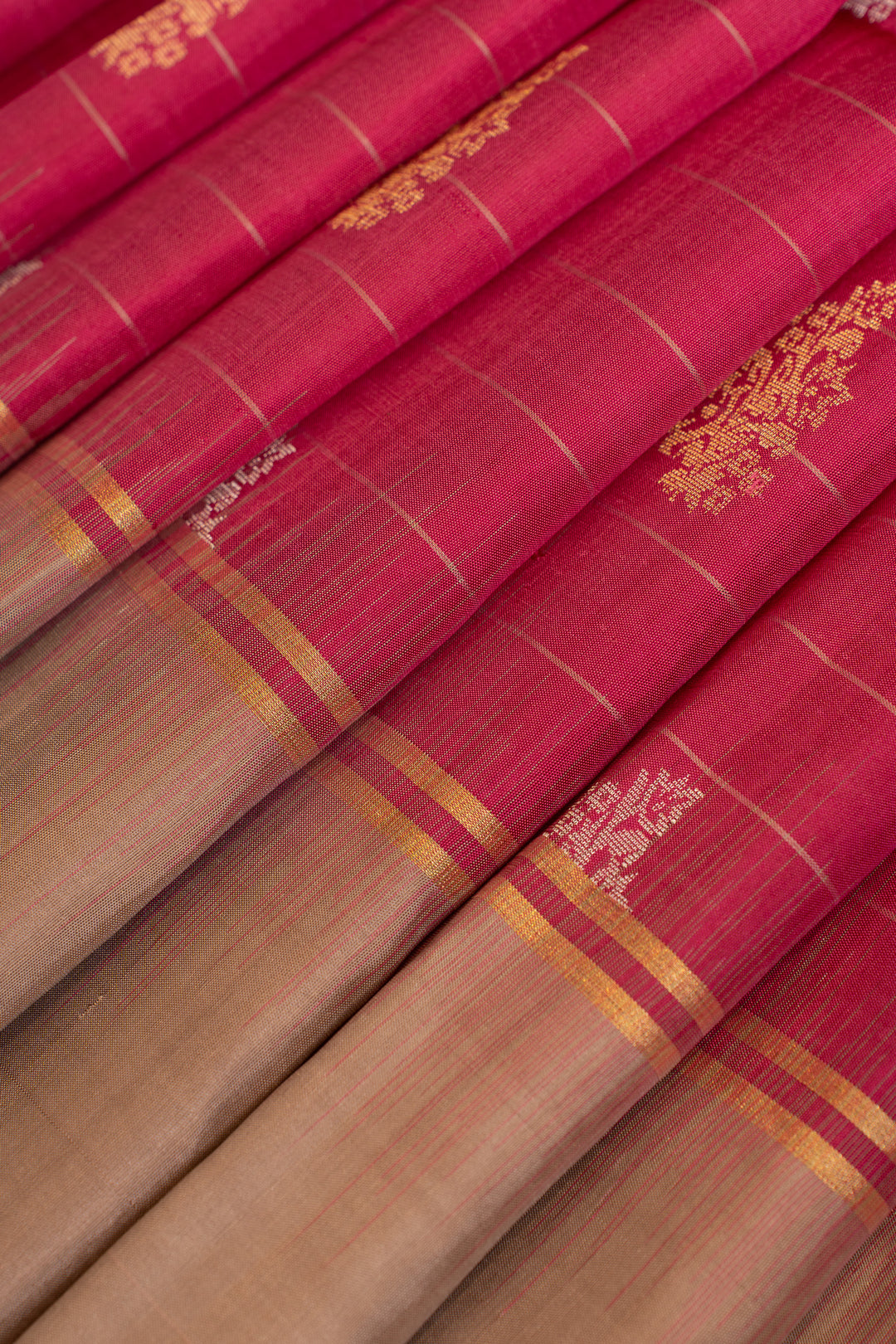 Magenta stripes pure soft silk saree