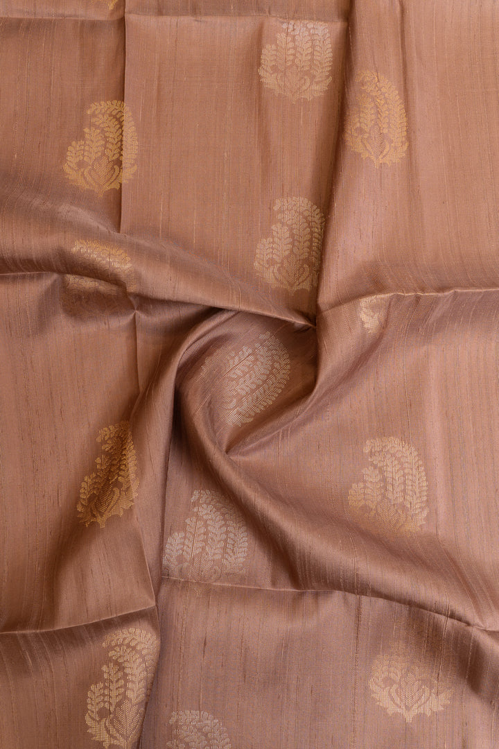 Mauve purple paisley Dupian pure soft silk saree