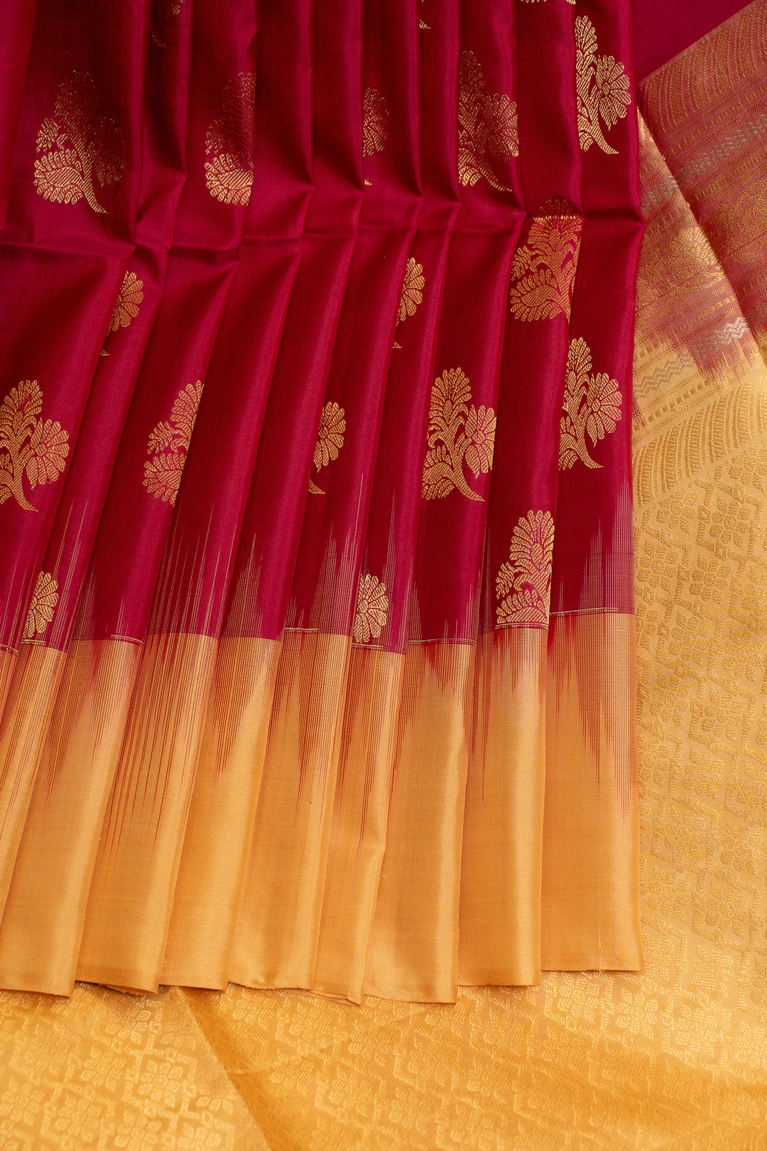Maroon pure soft silk saree