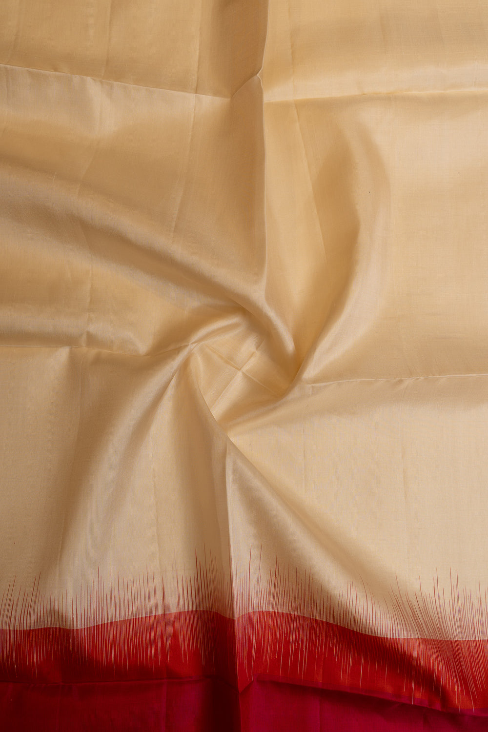Pearl white orange and black Mupagam pure soft silk saree