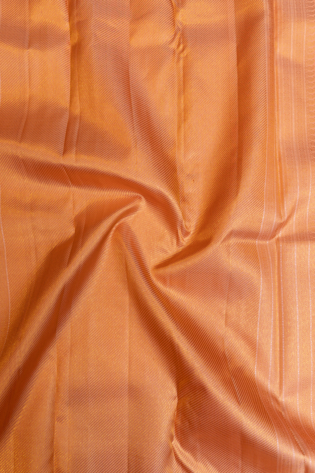 Peach floral brocade pure Kanchipuram silk saree