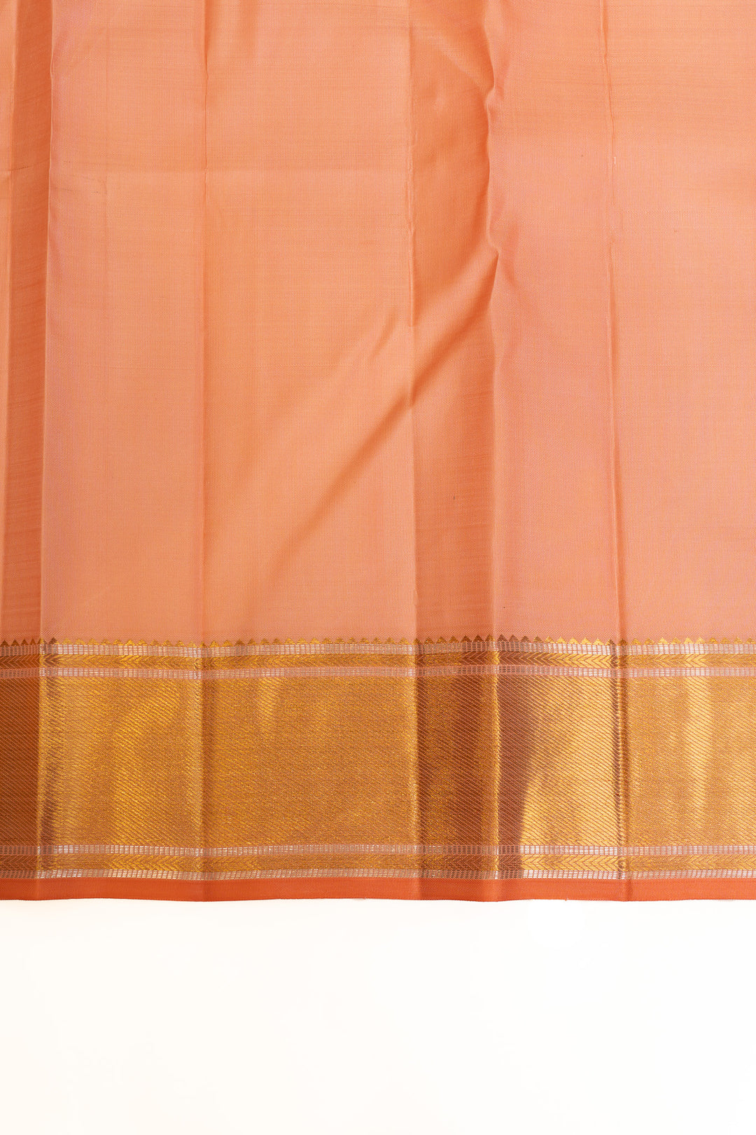 Peach floral brocade pure Kanchipuram silk saree