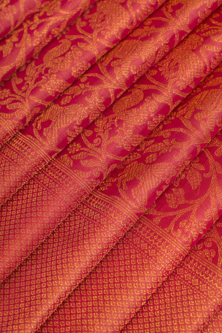 Pink Vanasingaram brocade pure Kanchipuram silk saree