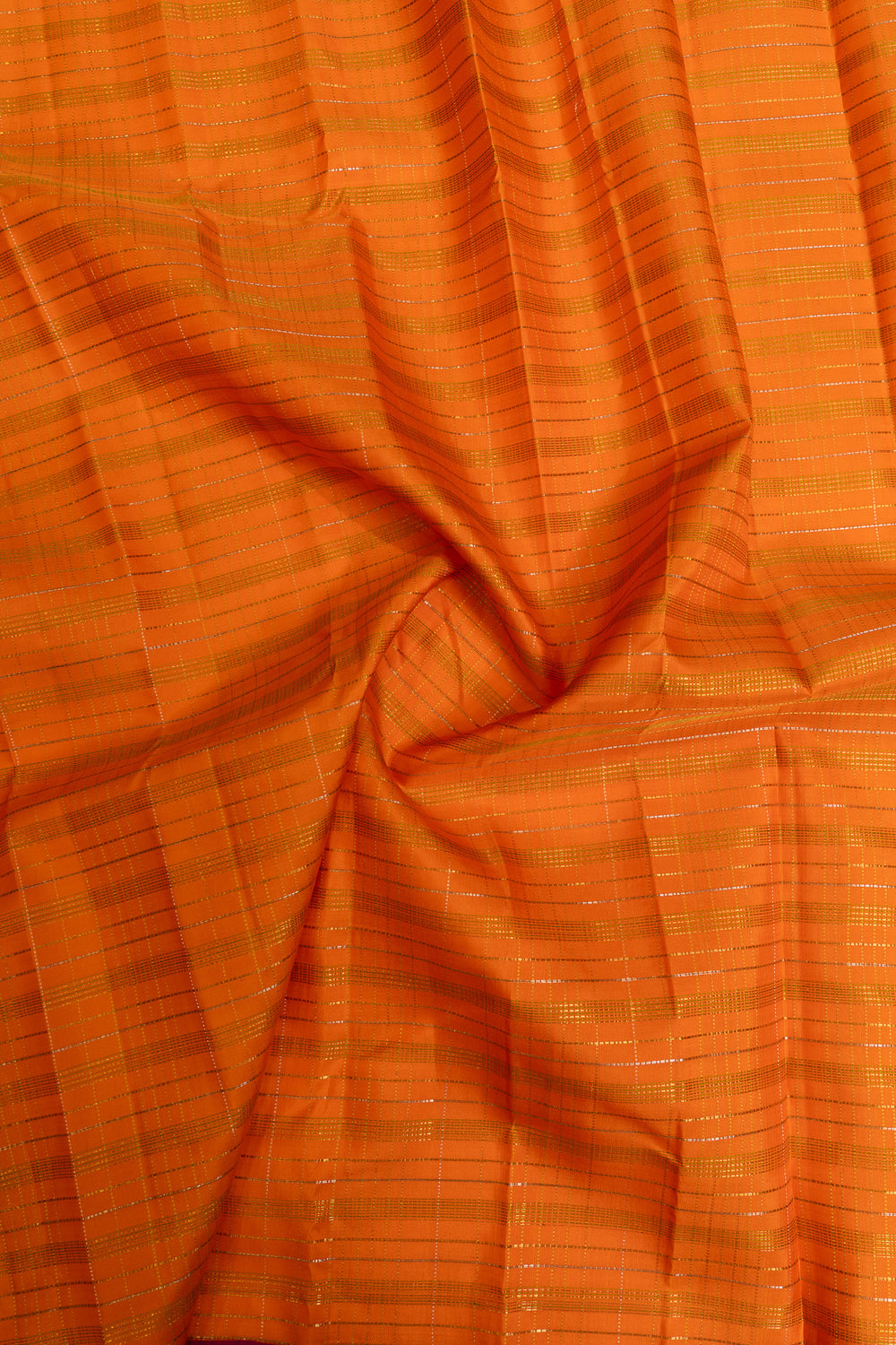 Orange and magenta rettai pettu pure Kanchipuram silk saree