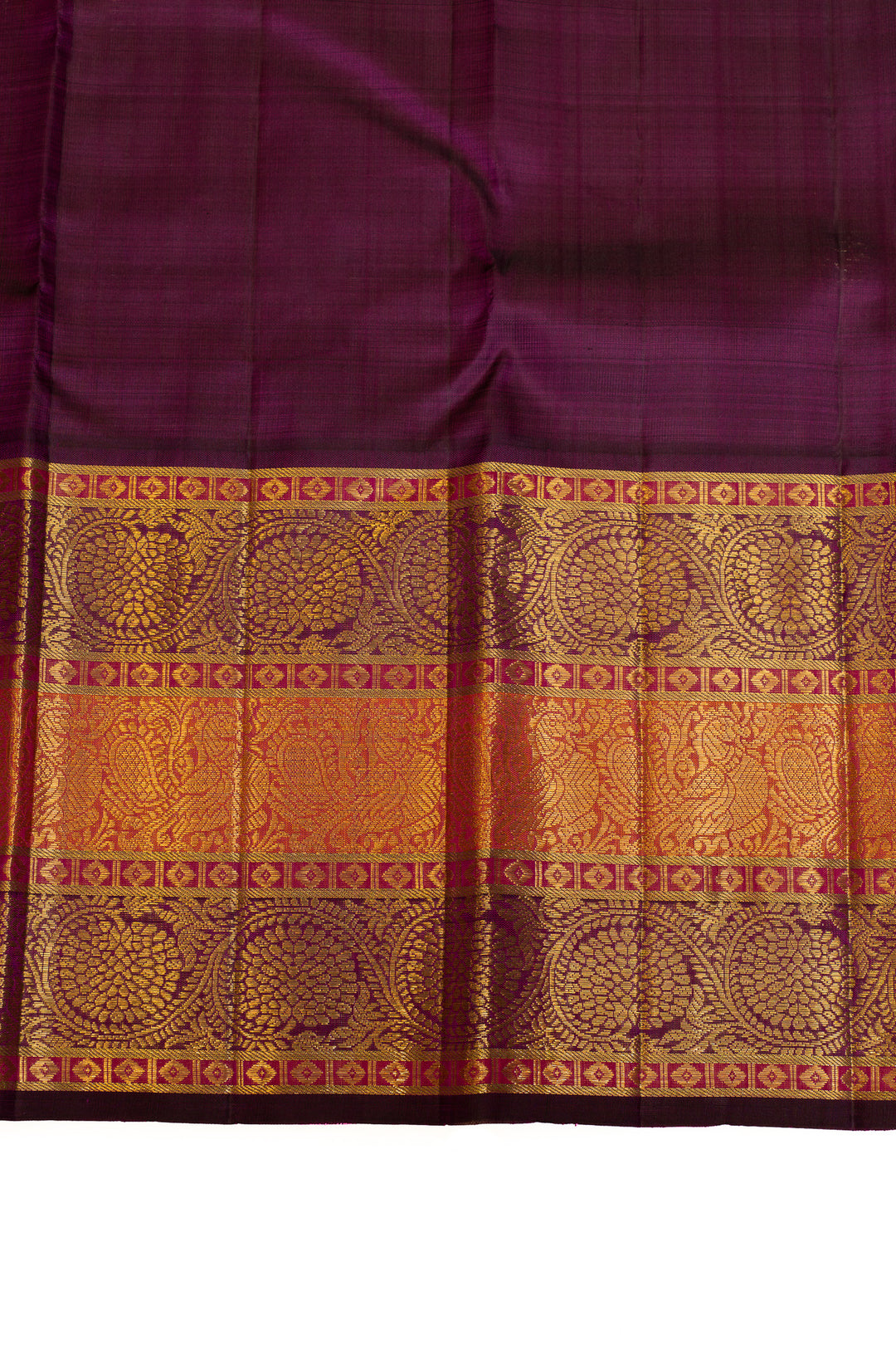 Anandha blue vintage checks pure Kanchipuram silk saree