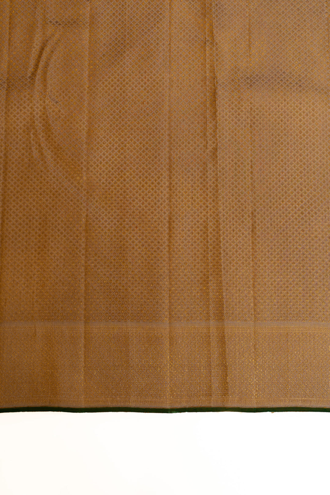 Gold houndstooth brocade pure Kanchipuram silk saree