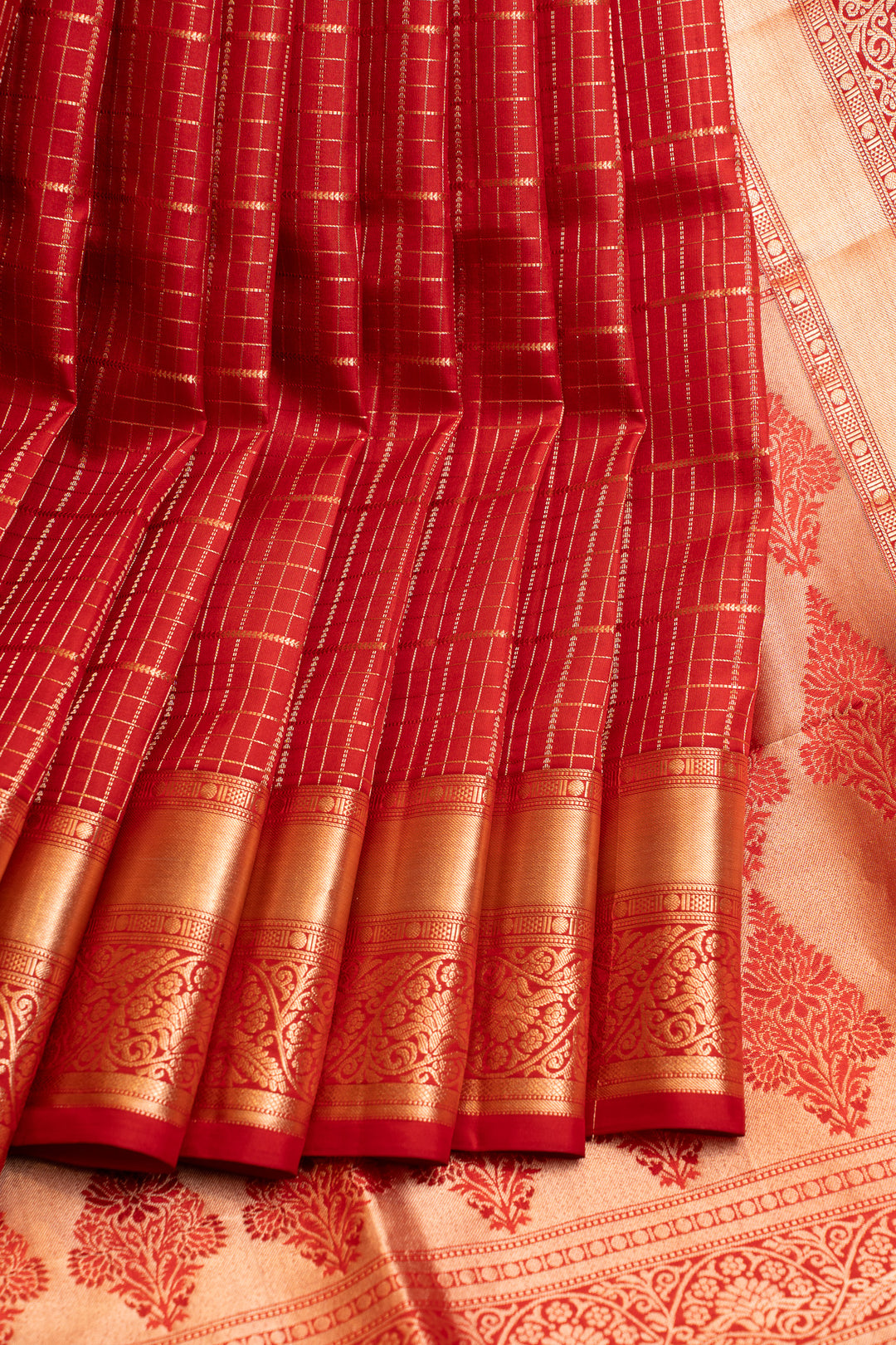 Red zari pure soft silk saree