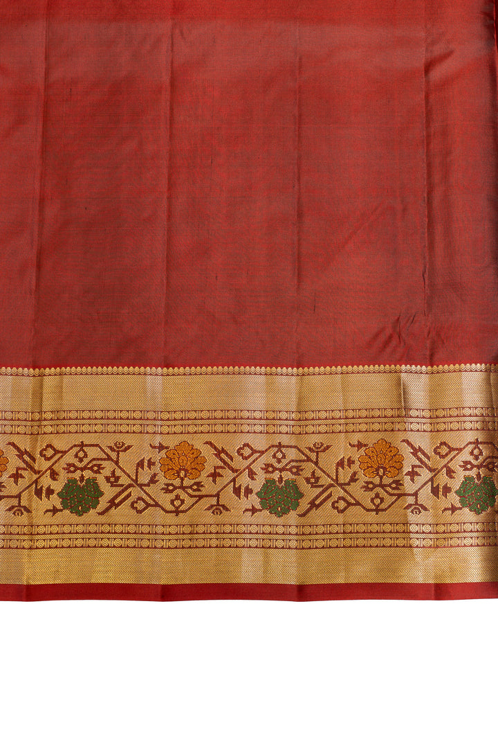 Black and gold Paithani pure soft silk saree