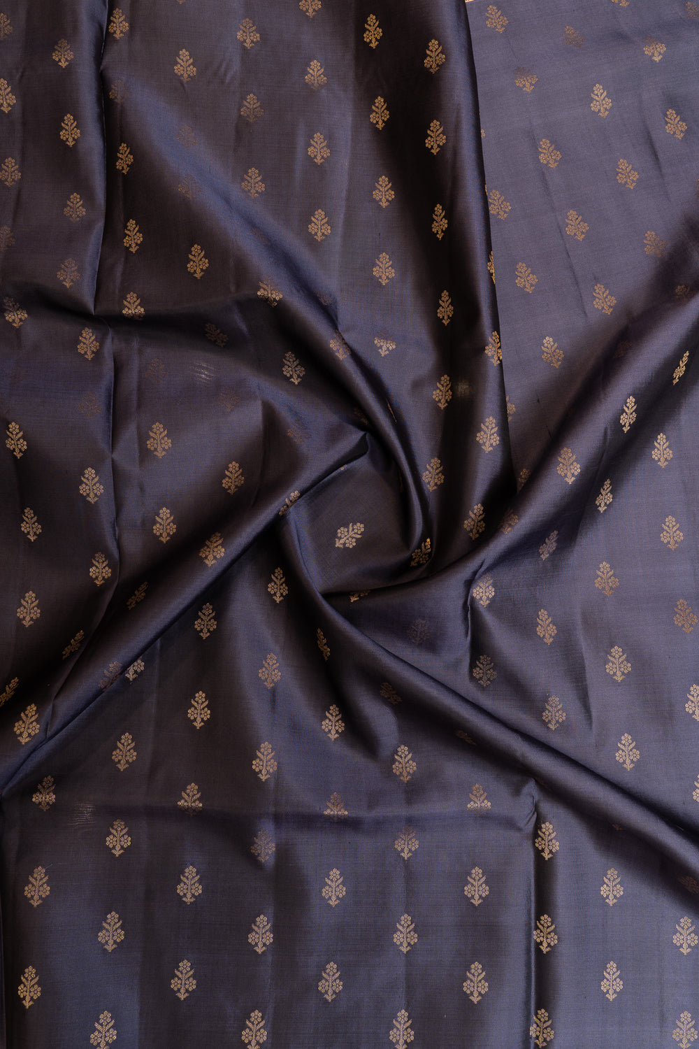 Navy blue and red pure soft silk saree