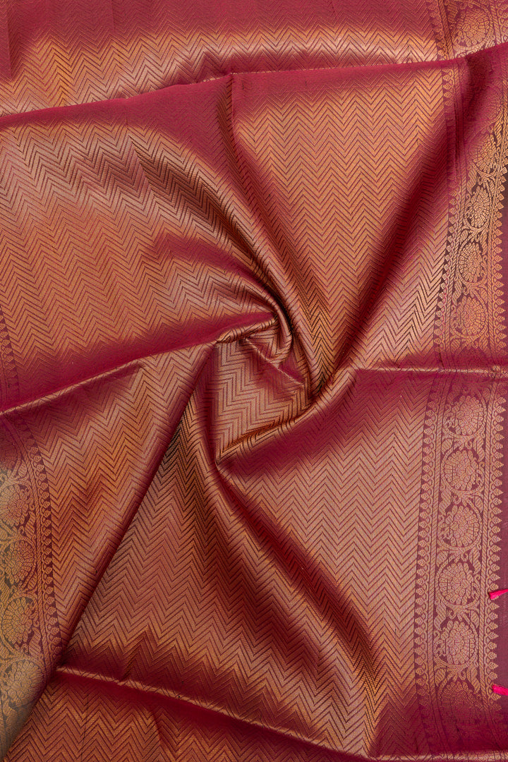 Grey rettai pettu pure Kanchipuram silk saree