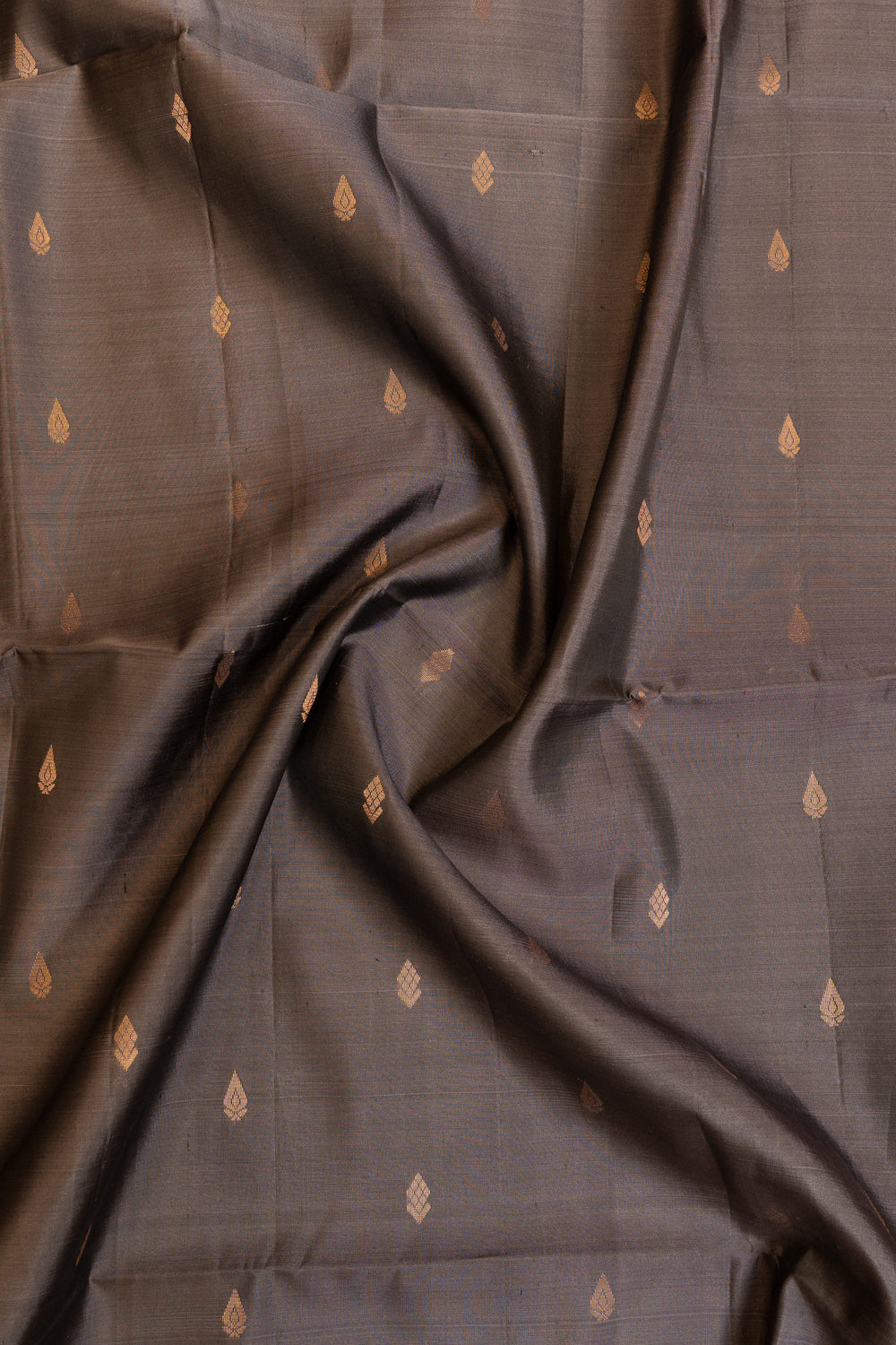 Grey rettai pettu pure Kanchipuram silk saree