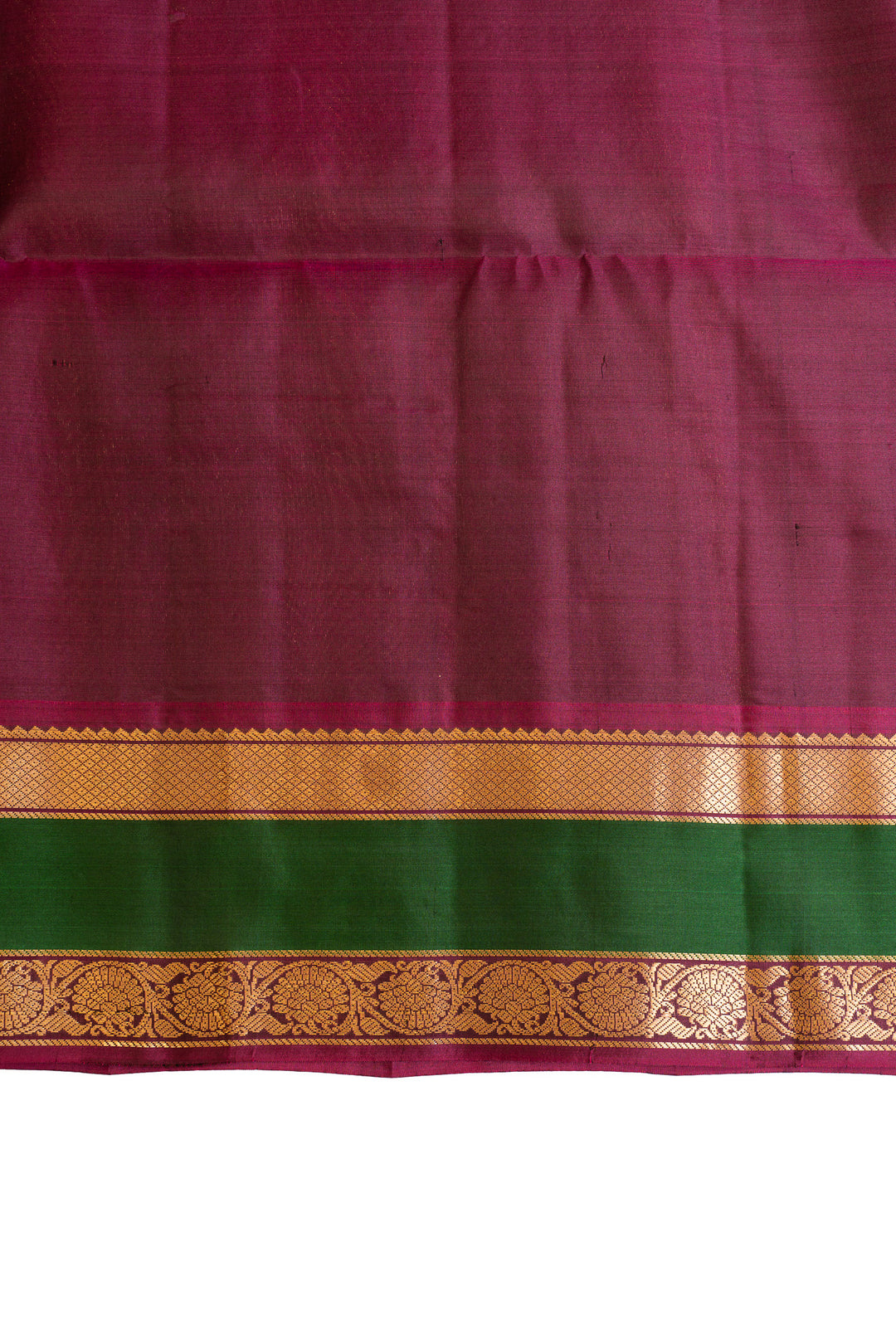 Grey rettai pettu pure Kanchipuram silk saree
