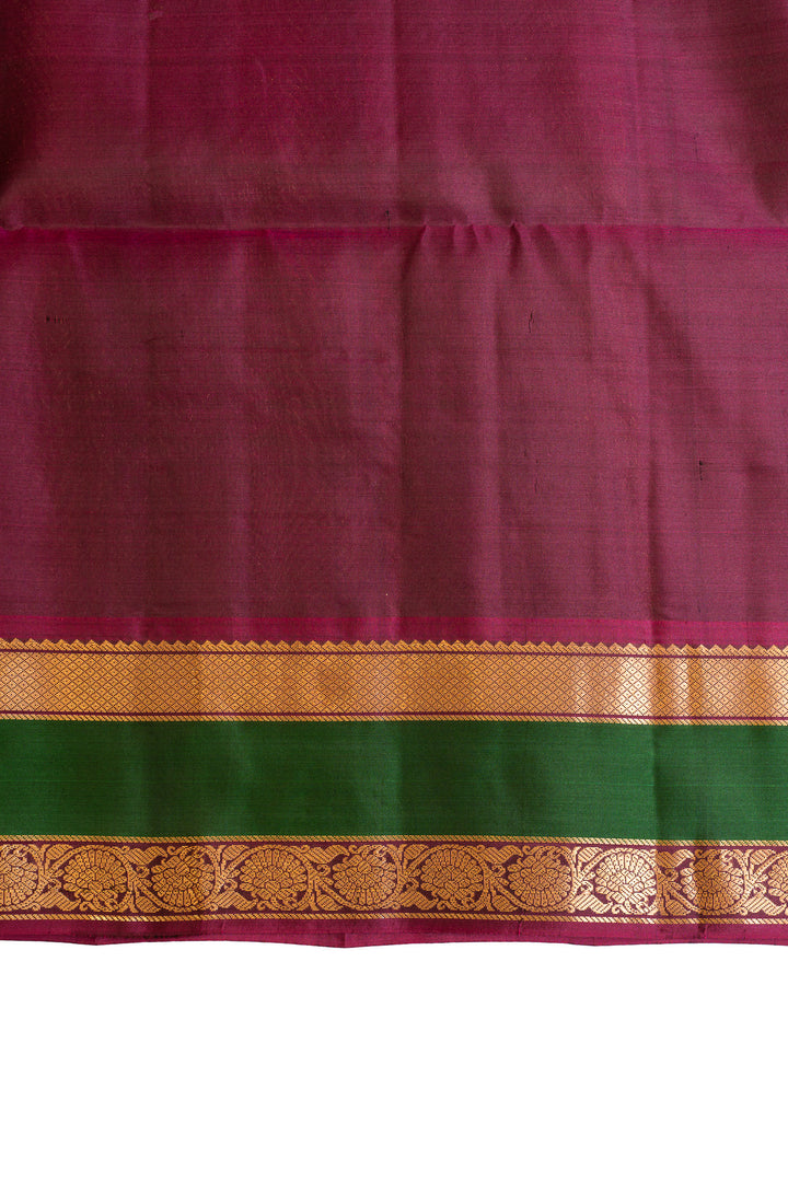 Grey rettai pettu pure Kanchipuram silk saree