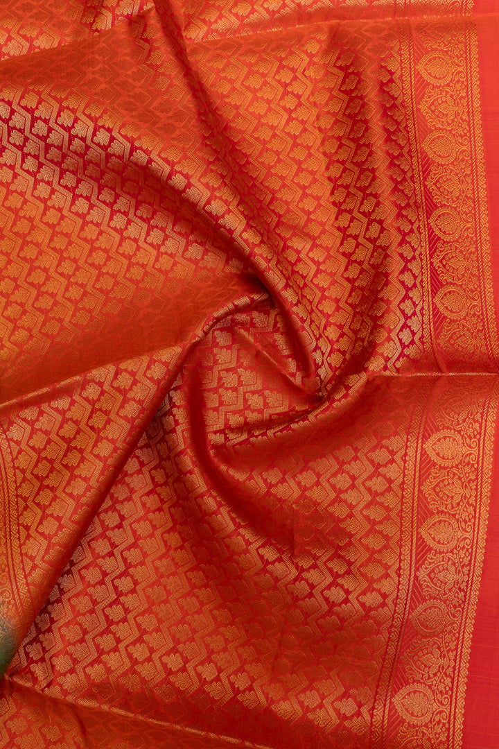 Emerald Green pure soft silk saree