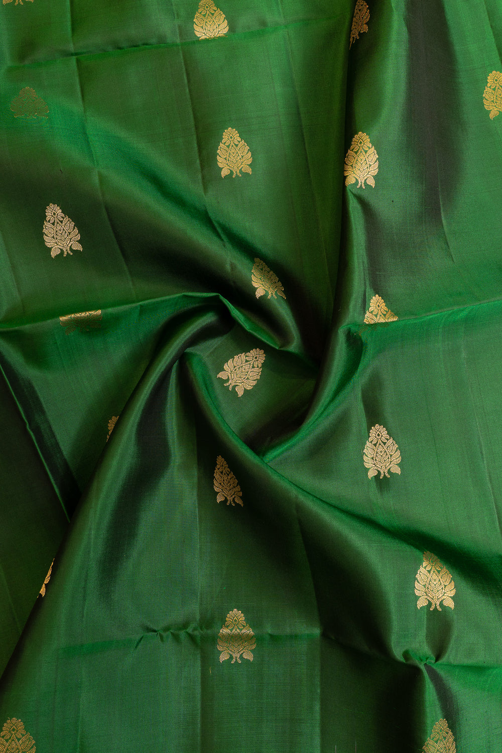 Emerald Green pure soft silk saree