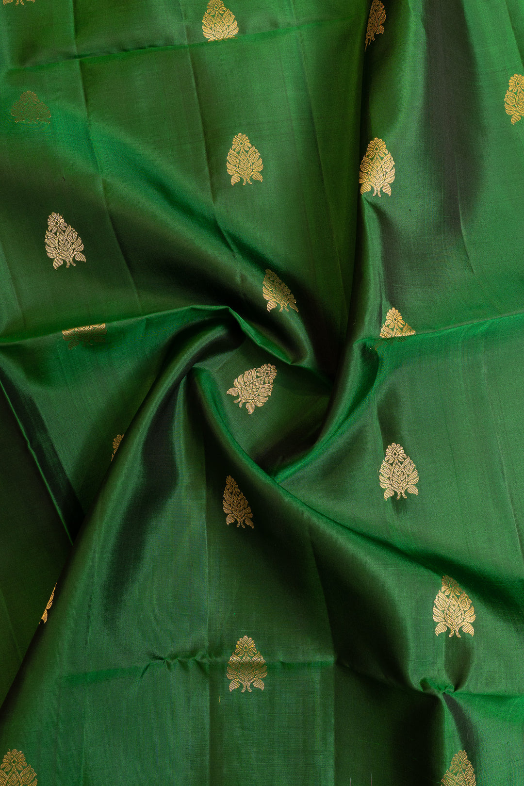 Emerald Green pure soft silk saree