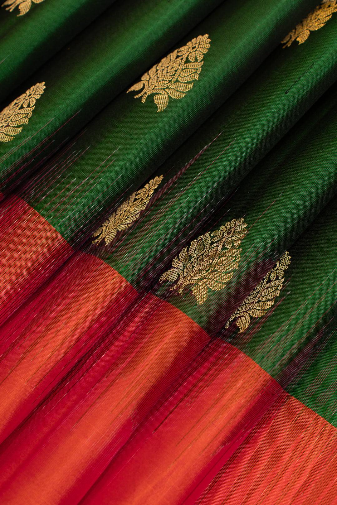 Emerald Green pure soft silk saree