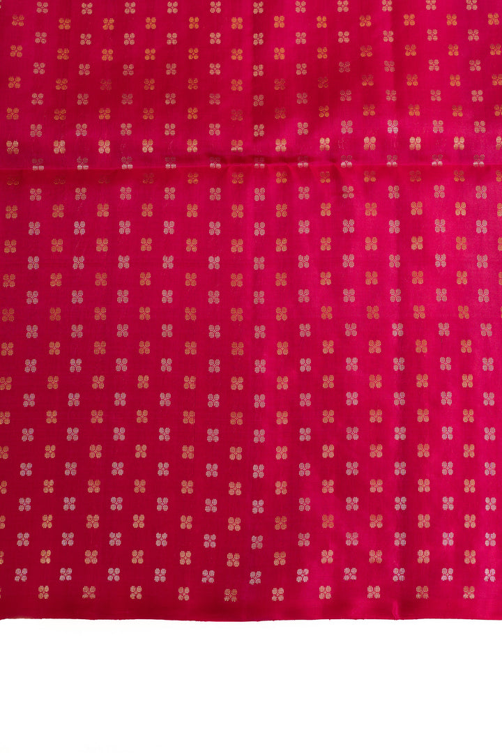 Cream and pink turning border pure soft silk saree