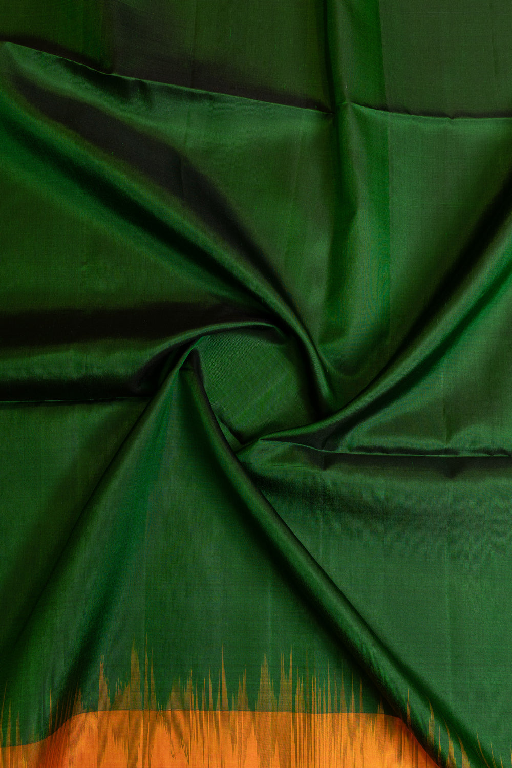 Bottle green mustard and magenta Mupagam pure soft silk saree