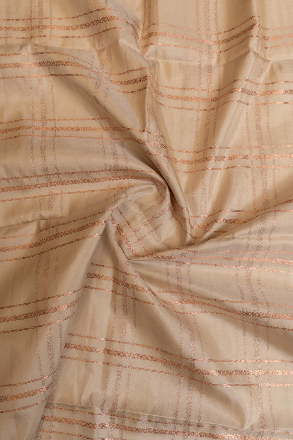 Ivory zari checks pure soft silk saree