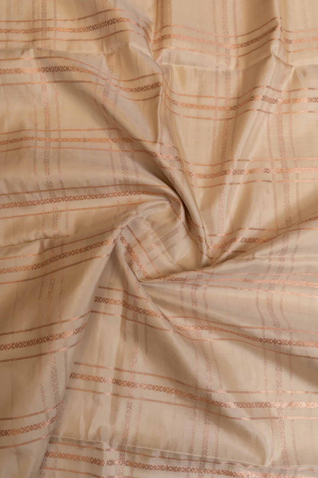 Ivory zari checks pure soft silk saree