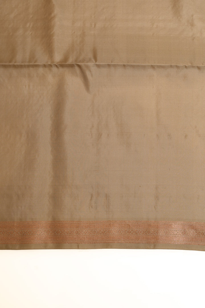 Ivory zari checks pure soft silk saree