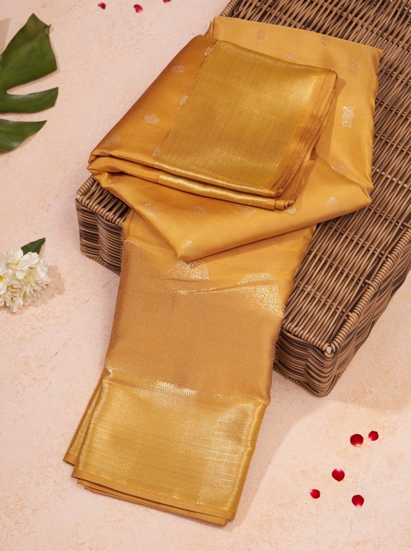 Gold Kanchipuram Silk Saree