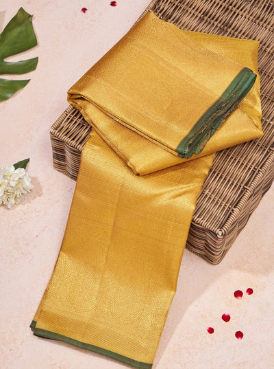 Gold Kanchipuram silk saree | designer silk sarees | withoutborder silk sarees | wedding golden kanchipuram | saree of design | saree silk | silk saree