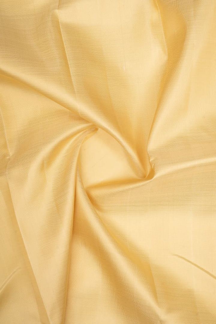 Satin Cream and Brown Varisaipettu Pure Kanchipuram Silk Saree