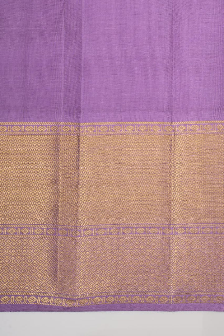 Almond Cream and Lilac Pure Kanchipuram Silk Saree