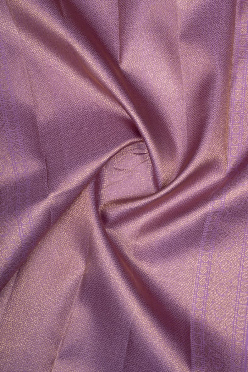 Almond Cream and Lilac Pure Kanchipuram Silk Saree