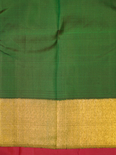 Maroon and Green 8Kol Pure Zari Kanjivaram Silk Saree