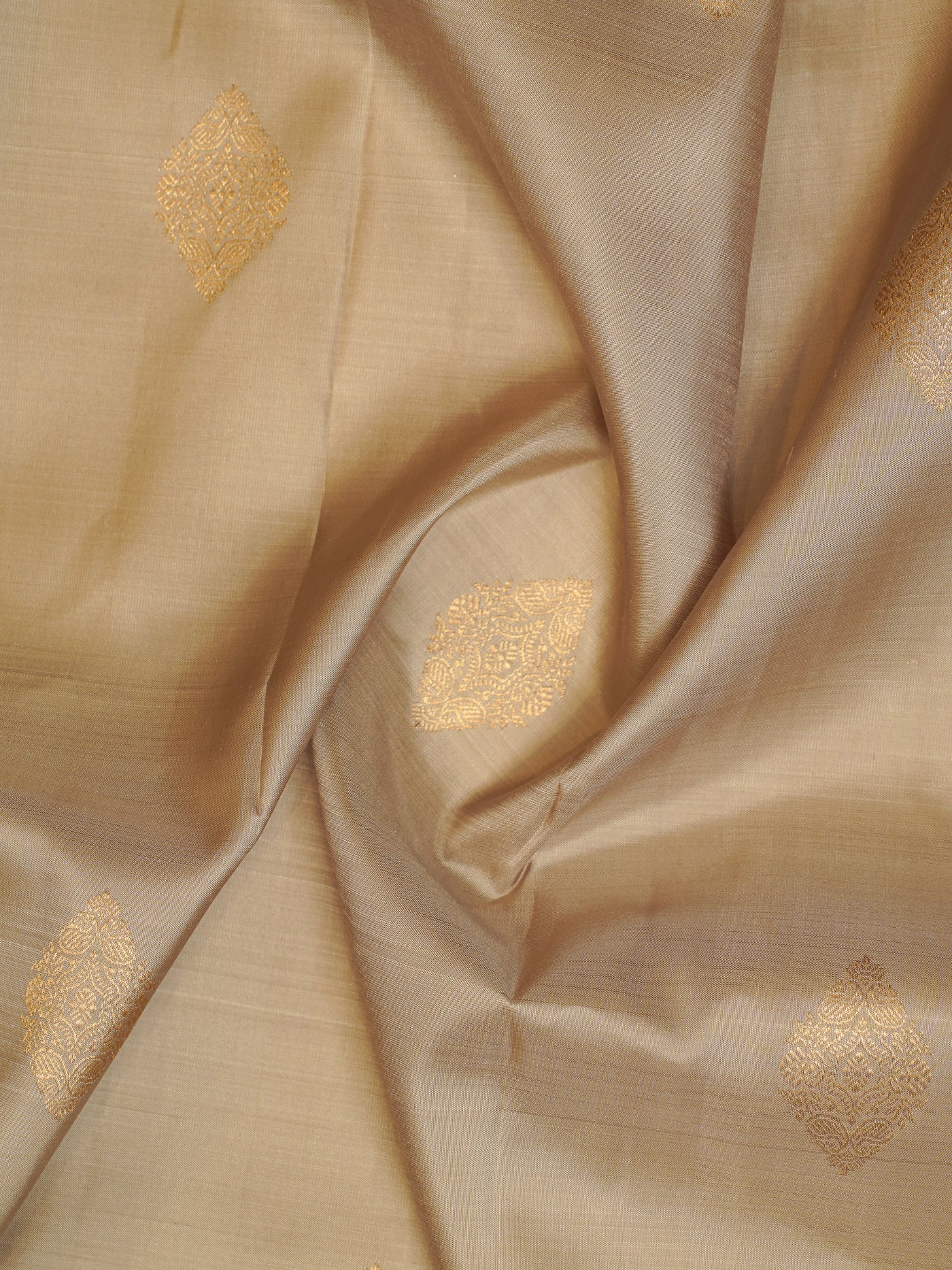 Beige Traditional Pure Kanchipuram Silk Saree