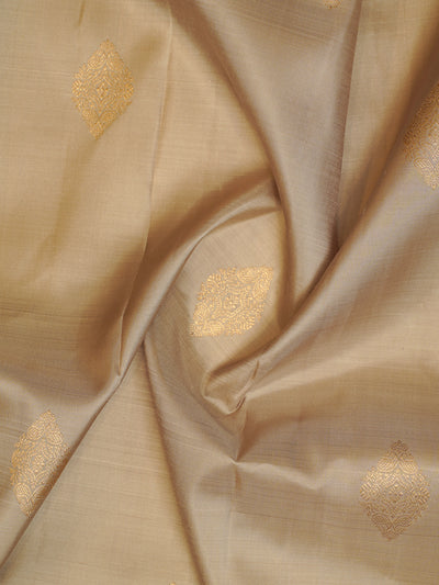 Beige Traditional Pure Kanchipuram Silk Saree