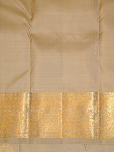 Beige Traditional Pure Kanchipuram Silk Saree