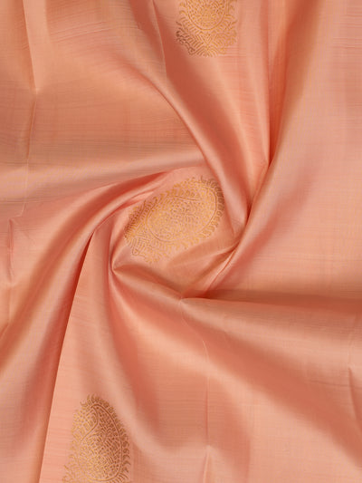 Salmon Pink Pastel Pure Kanchipuram Silk Saree