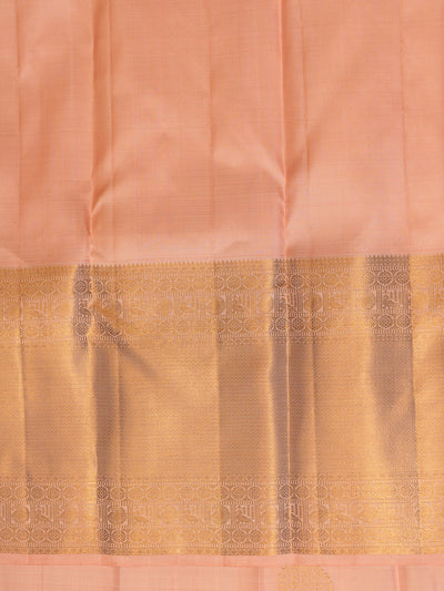 Salmon Pink Pastel Pure Kanchipuram Silk Saree