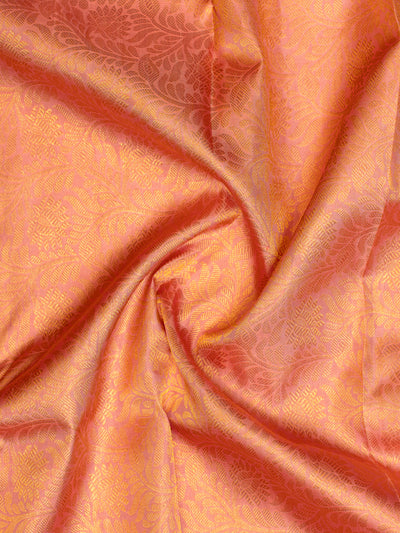 Blush Pink and Oyster Gold Korvai Brocade Pure Kanchipuram Silk Saree